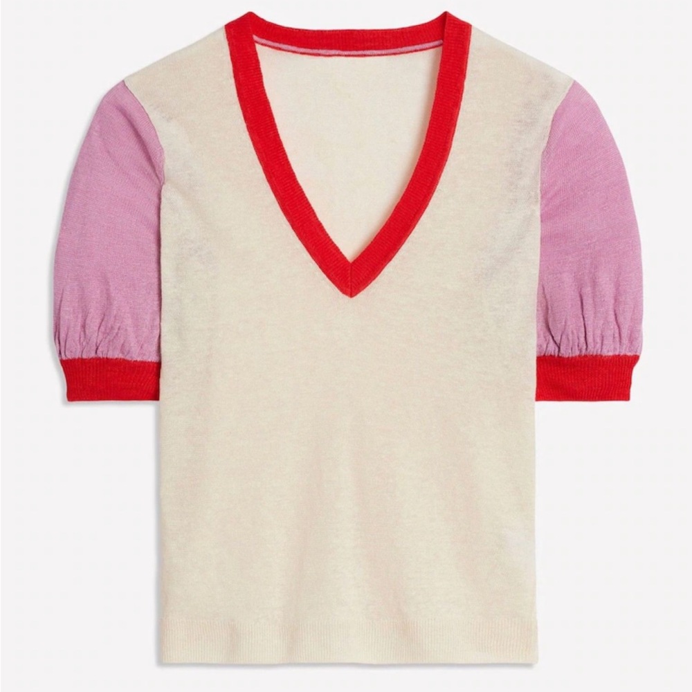 Boden Women's V-Neck XL Top LINEN